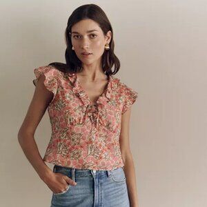 PAIGE FARROW RUFFLE TOP NWT XS